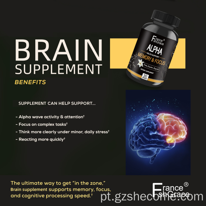 Shecome Alpha Capsules Cérebro Memória Foco Suporte Cognitivo